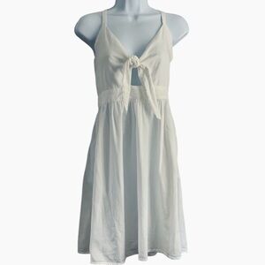 Ms. Maggie. all White Dress W/ Adjustable Tie Front and Zip Up Side NEW!